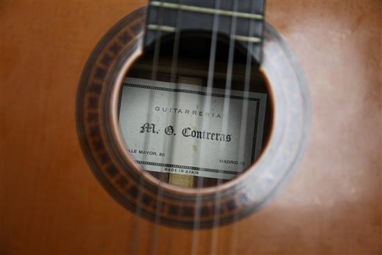 A Spanish classical guitar by Manuel G. Contreras, c.1973,